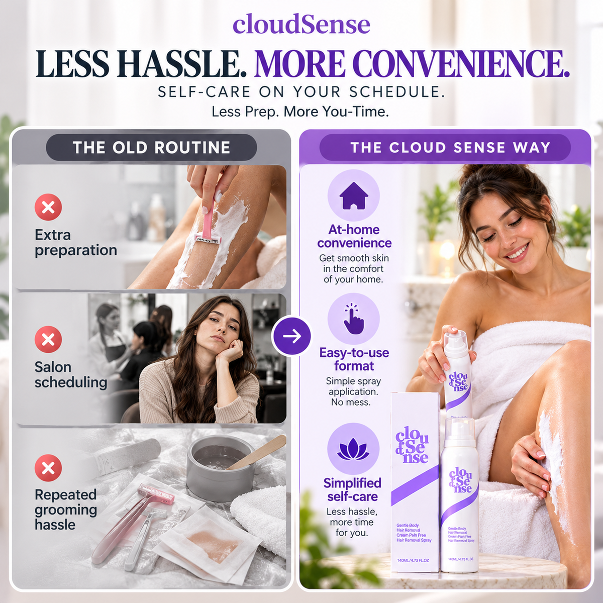CloudSense-Skin Softening And Hair Removal mousse
