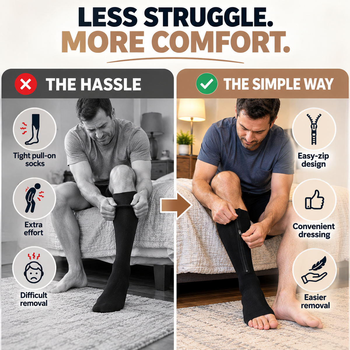 ZipEase™ Zipper Compression Socks