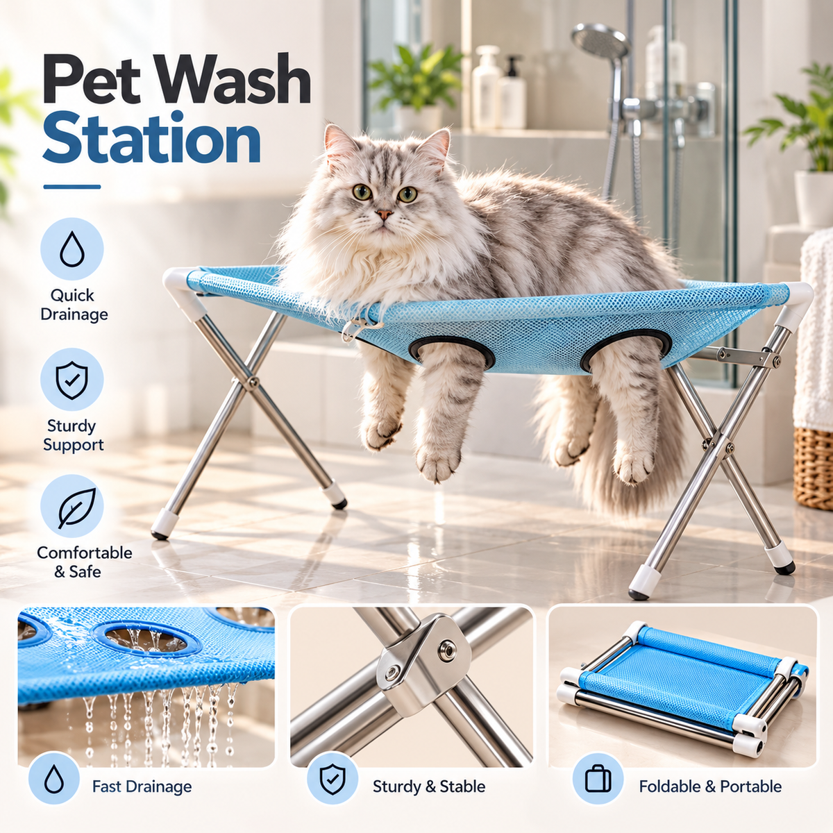 Pet Bathing Support Stand