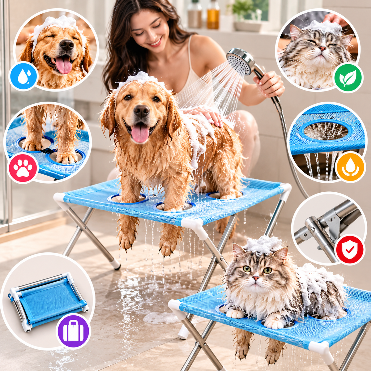 Pet Bathing Support Stand