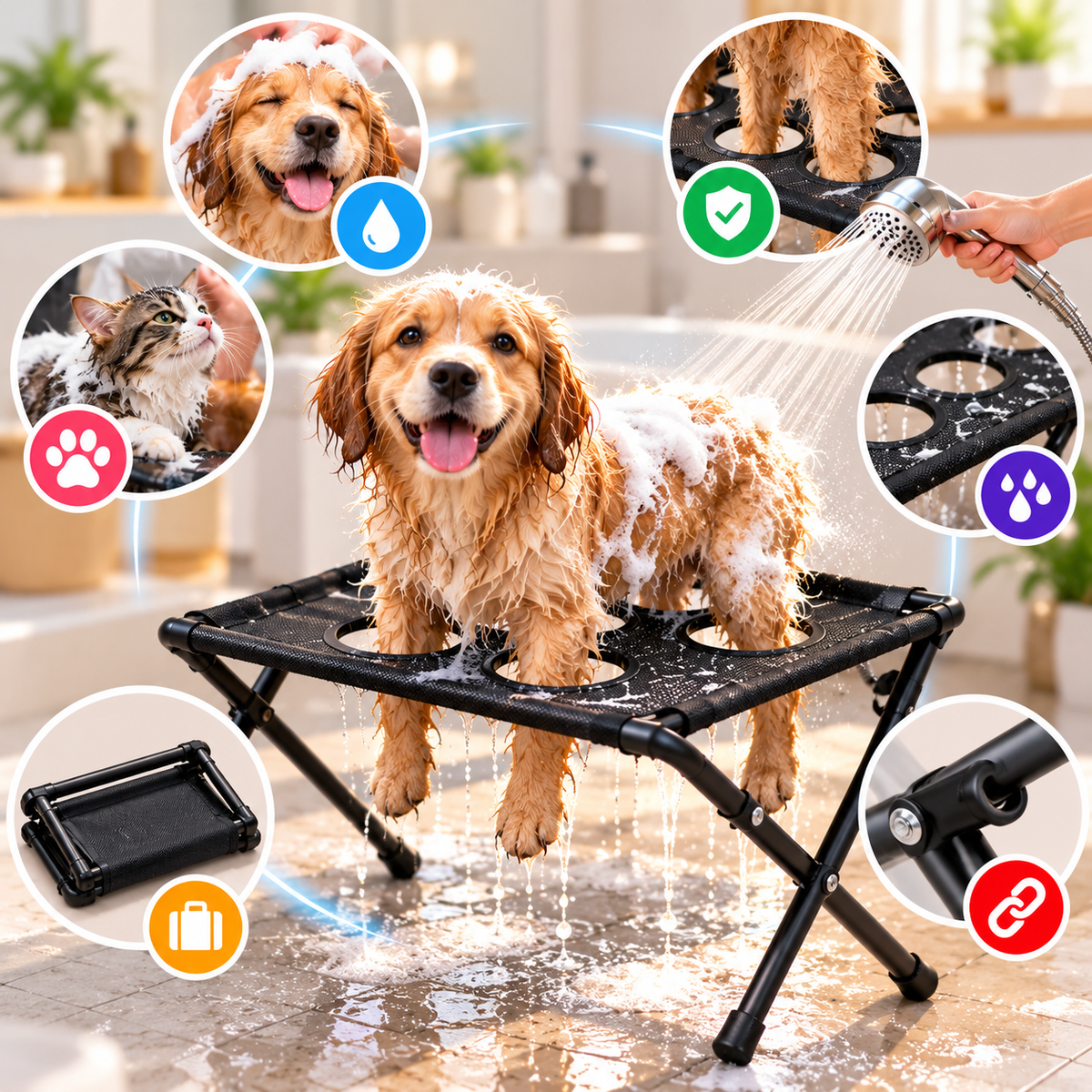 Pet Bathing Support Stand